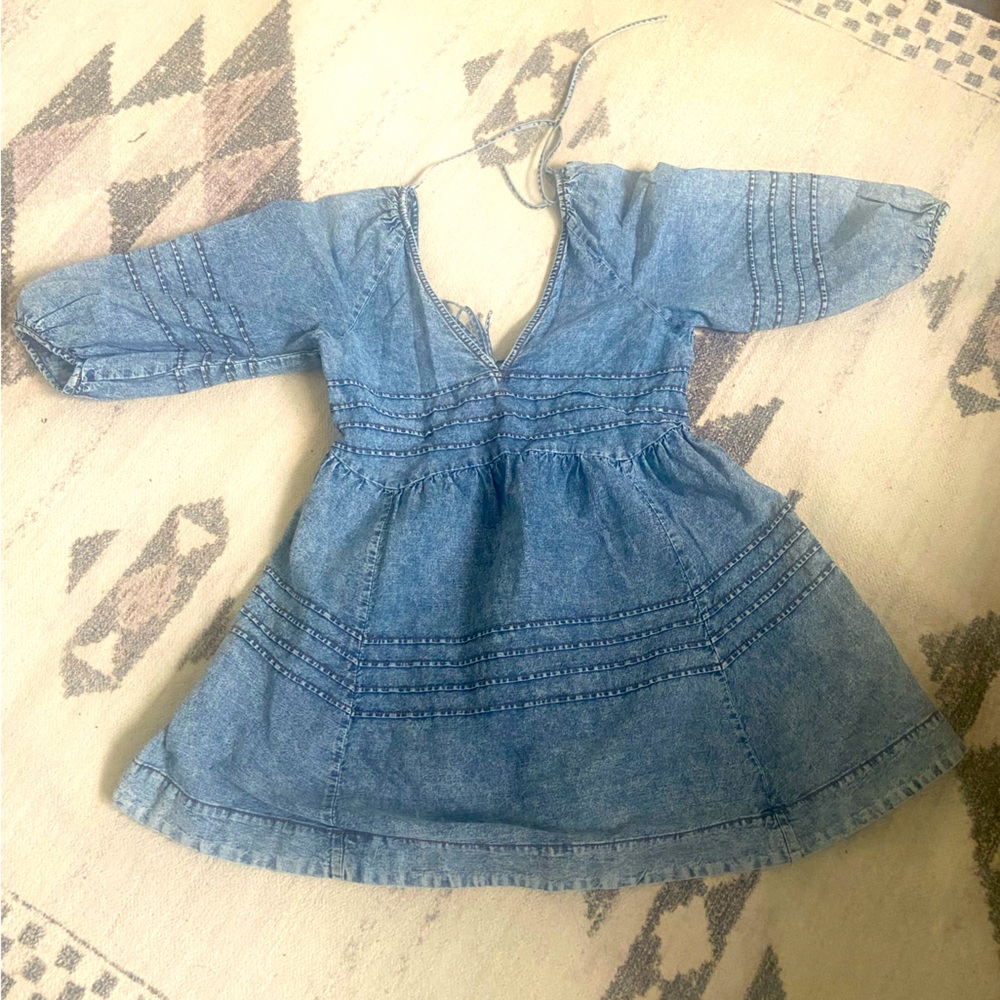 FREE PEOPLE SWEET SURRENDER DENIM MINI DRESS